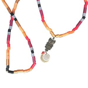 Owl Perler Long Beaded Necklace